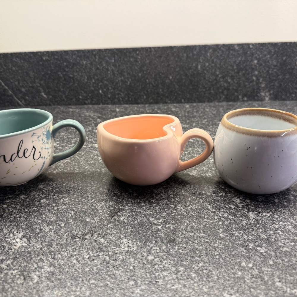 Threshold Ceramic Mug Set - Blue, Peach, White
